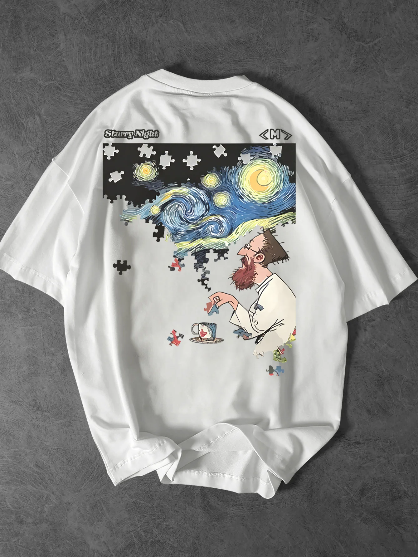 Sommerliches Herren-T-Shirt im amerikanischen Stil, künstlerisch, atmungsaktiv und bequem, Stoff aus 100 % reiner Baumwolle, weiches Material, trendig, modisch
