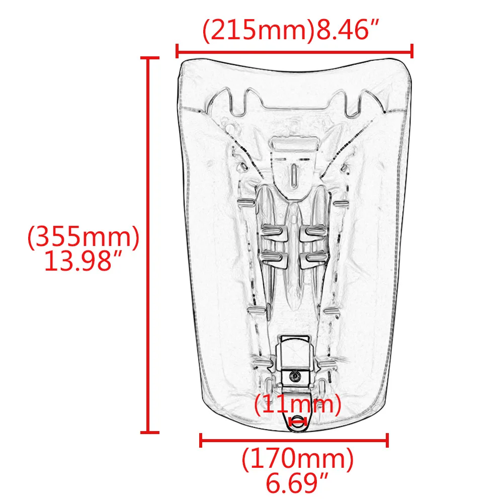 Motorcycle Black Rear Passenger Seat Cushion For Harley Davidson Softail Fat Boy FLSTF FLSTFB FLSTFBS FLSTC FLSTSC 2007-2017