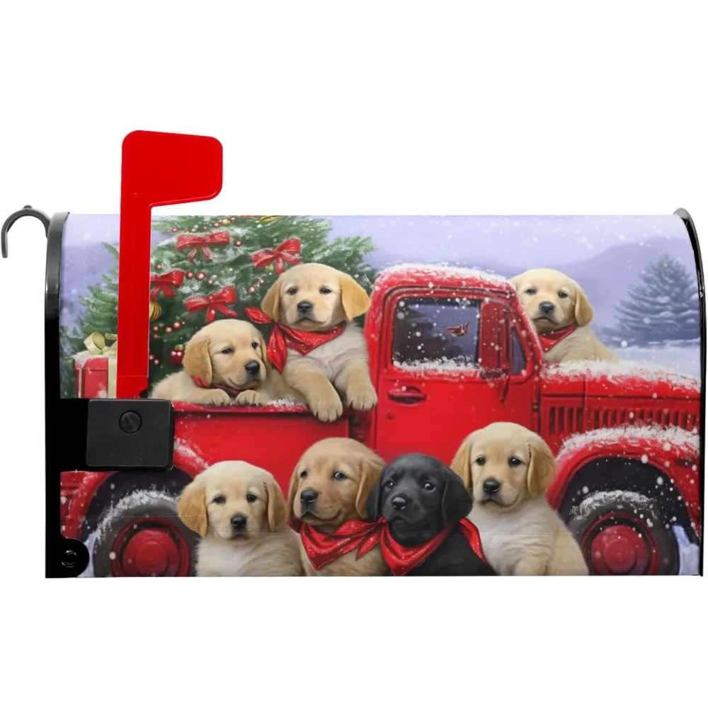 

Зимняя крышка почтового ящика 21x18 дюймов, чехлы для почтового ящика для собак, магнитные, стандартного размера, красная, для почтового ящика для грузовика, обертка для лабрадора, красная крышка для почтового ящика