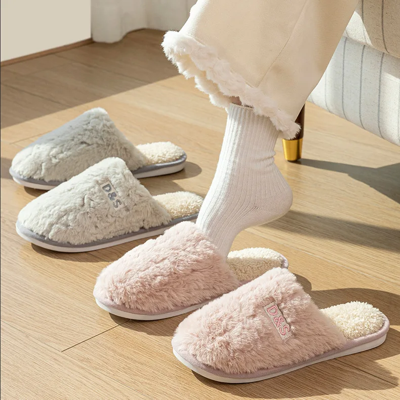 شباشب قطنية جديدة للنساء، أثاث منزلي داخلي للخريف والشتاء، شباشب قطيفة غير قابلة للانزلاق ودافئة للاستخدام المنزلي