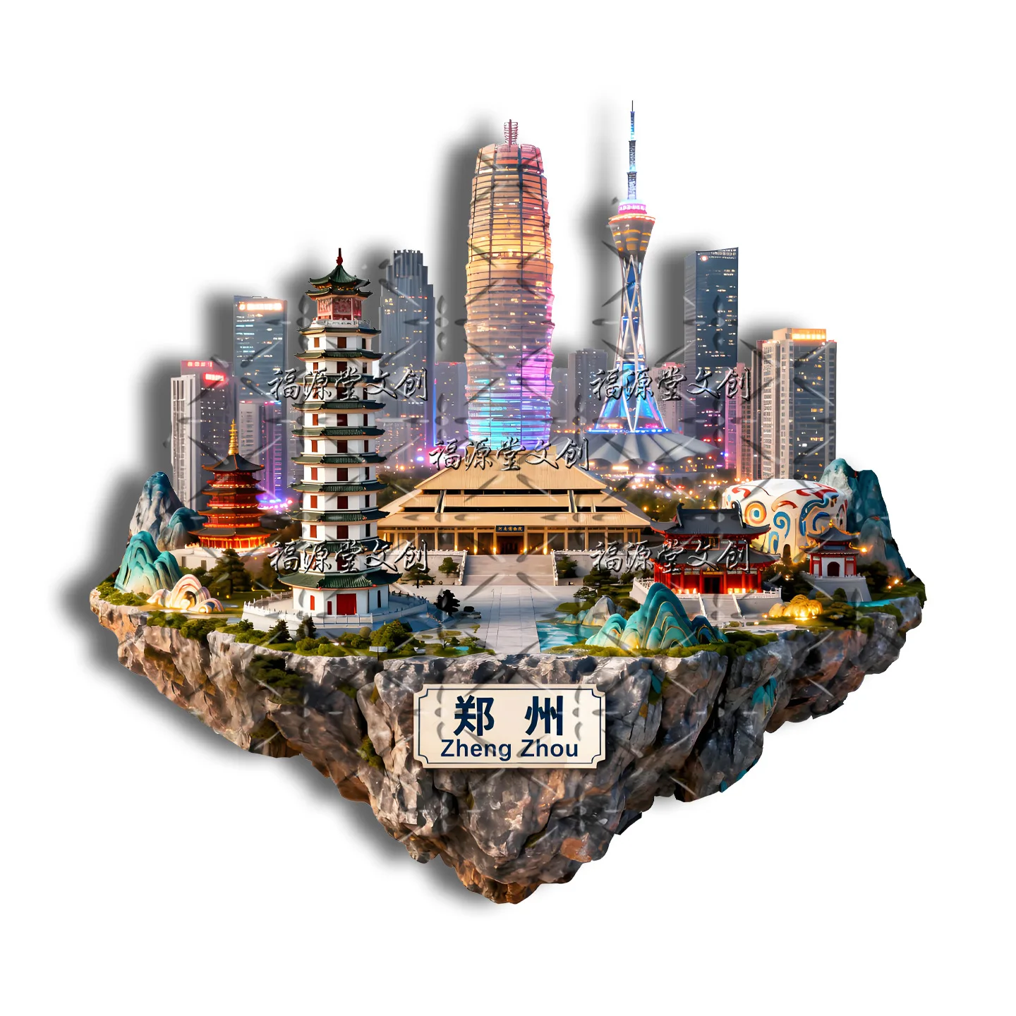 China Zhengzhou Metal Magnetic Fridge Magnet, Cultural Creative Toy Tourist Souvenir Collectible Gift