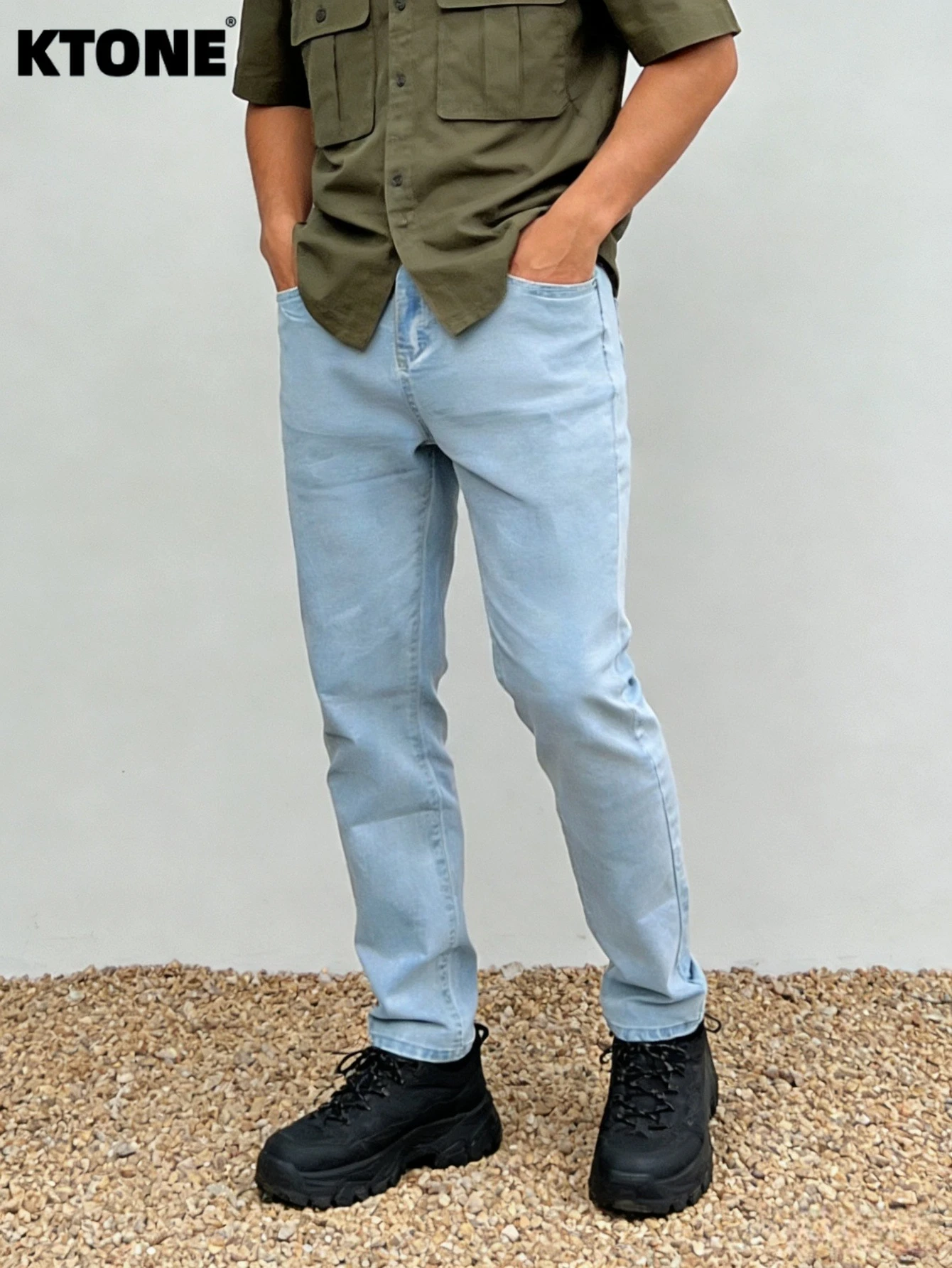 

Blue Y2K Drip Men's Slim Jeans Original Design Casual Streetwear Denim No accessories or belts included