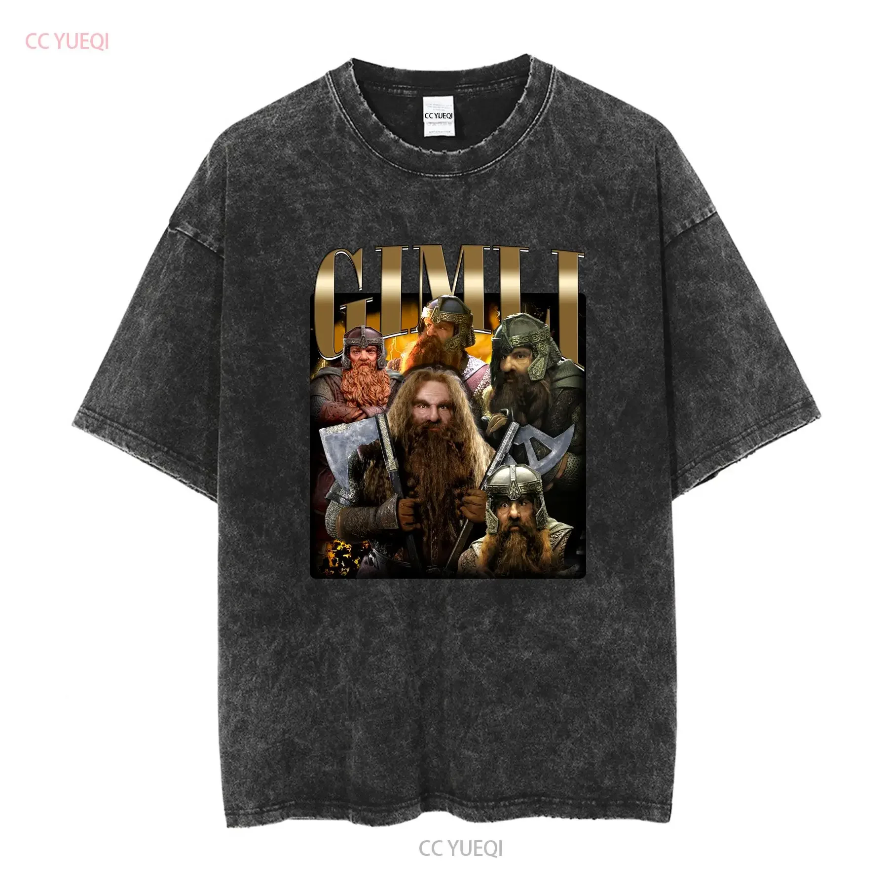 Retro Gimli T Shirt LOTR Bootleg John Rhys Davies long or short sleeves vintage Washed Top For Everyday Wear fashion