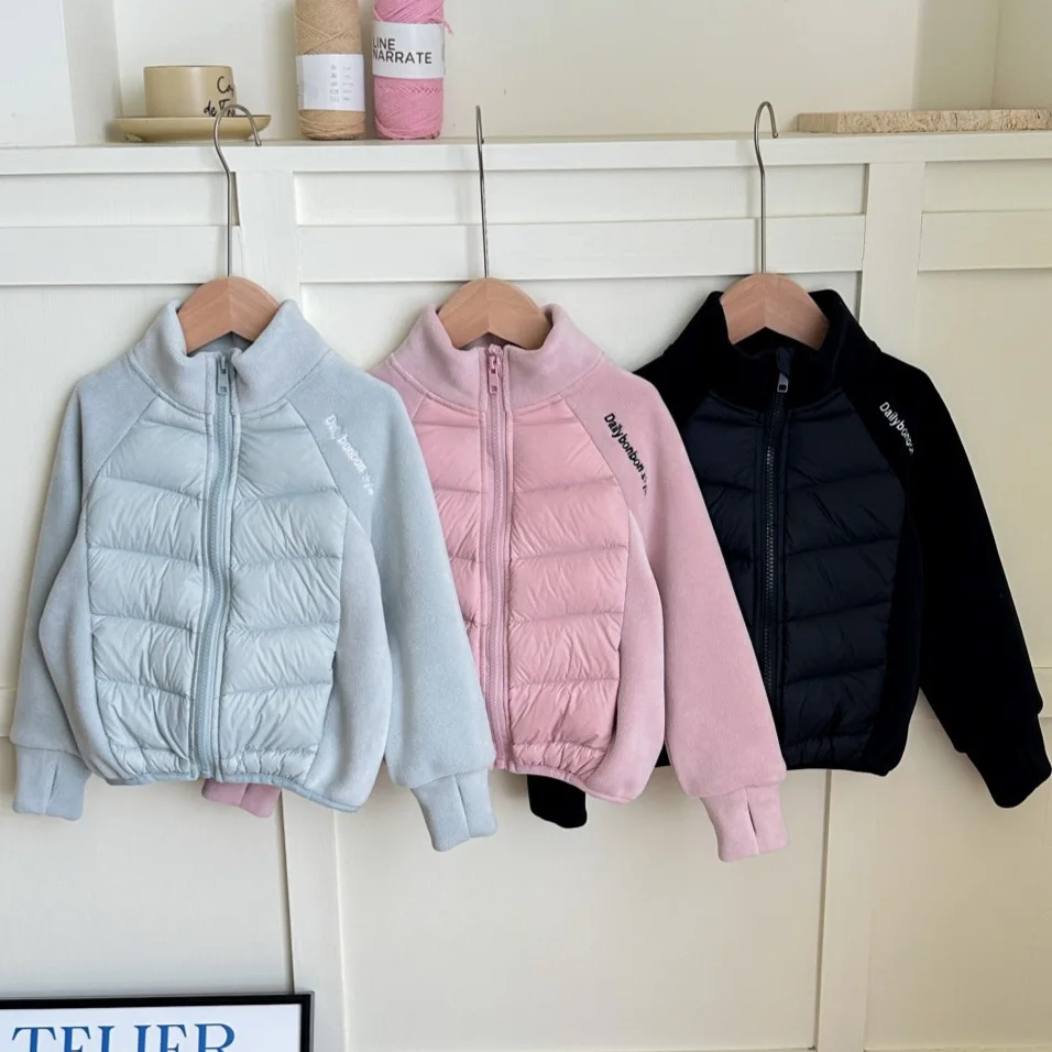 OLEKID Winter 2-10Yrs Kids Duck Down Jacket Children Girl School Uniform Liner Coat Solid Teens Girls Lightweight Outerwear Coat