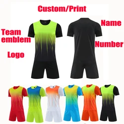 Football uniform custom Football training clothing Logo customization DIY Adults and Kid clothes Sets Short Sleeve Tracksuit