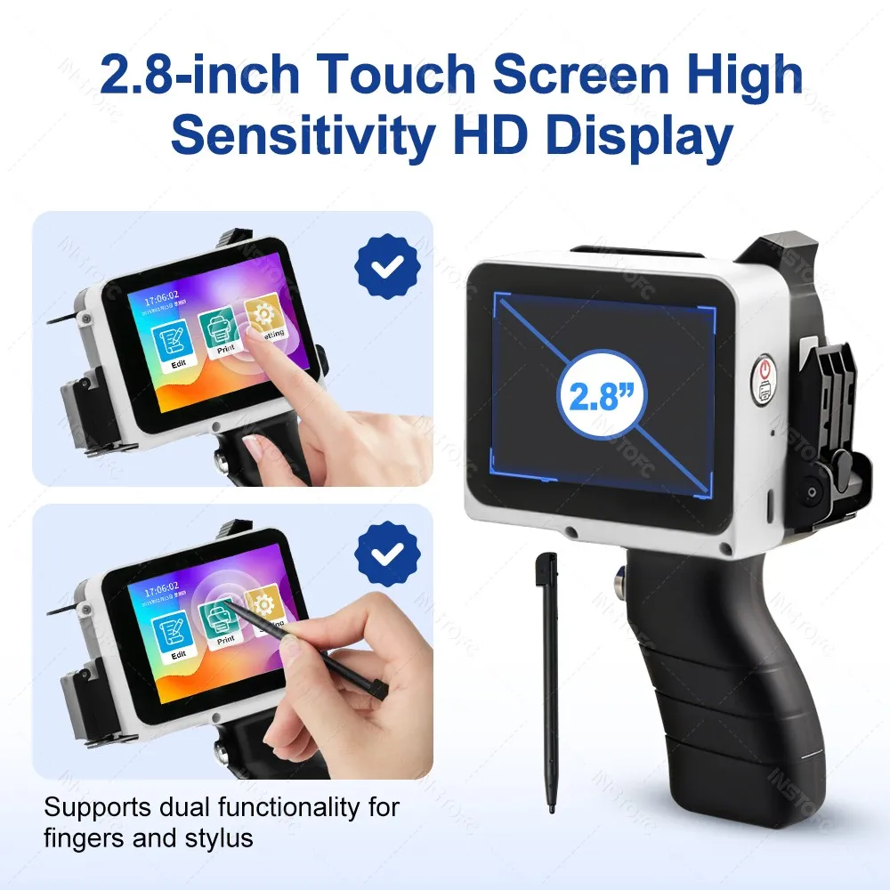 12.7mm Mini Printer Portable Inkjet Printer Code Date Logo Expiry Date 2.4in Touch Screen Handheld Inkjet Printer Multi-Language