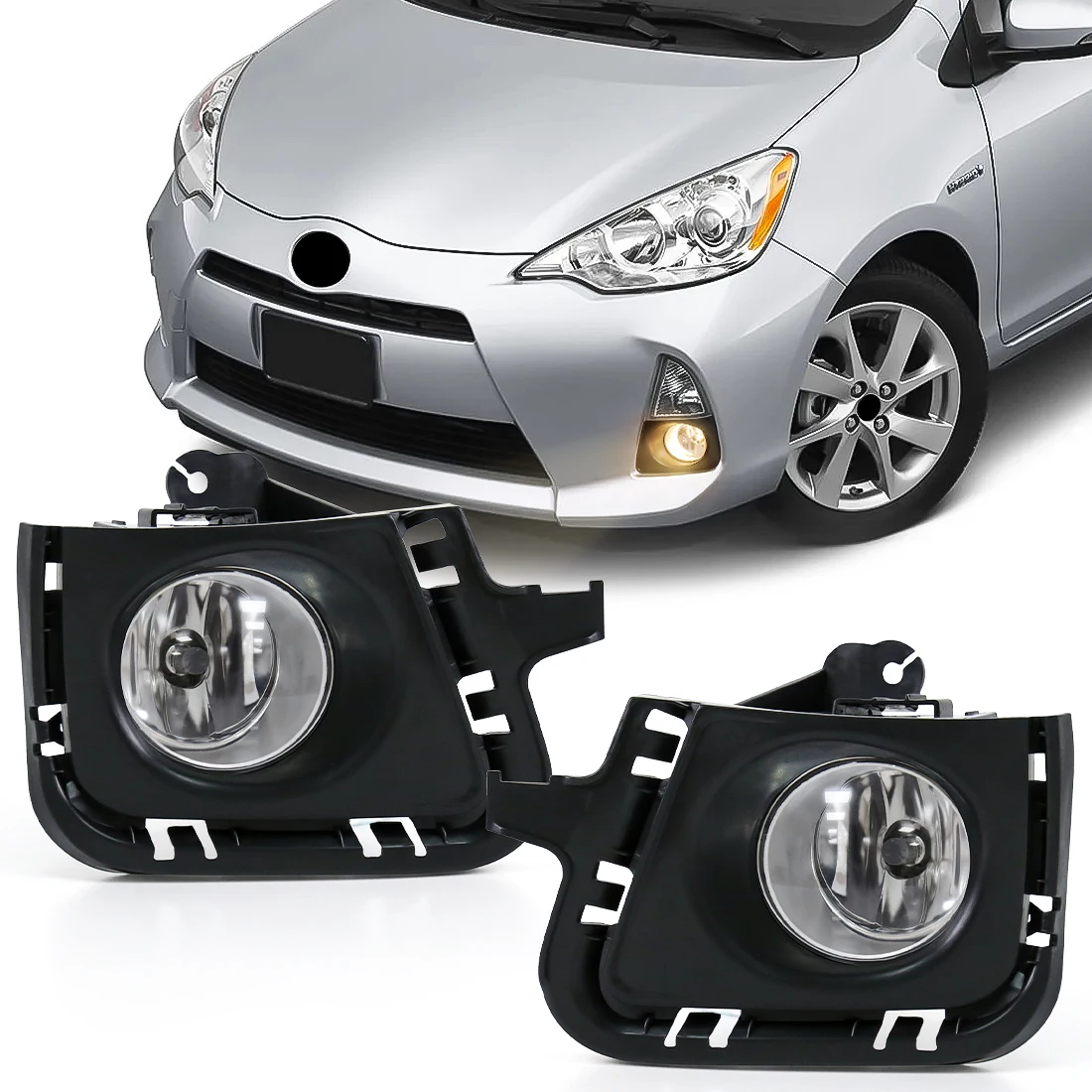 

For Toyota Prius C Aqua 2012 2013 2014 Car Fog Lamp Halogen Bulb Front Bumper Daytime Running Light With Wire Switch Accessories