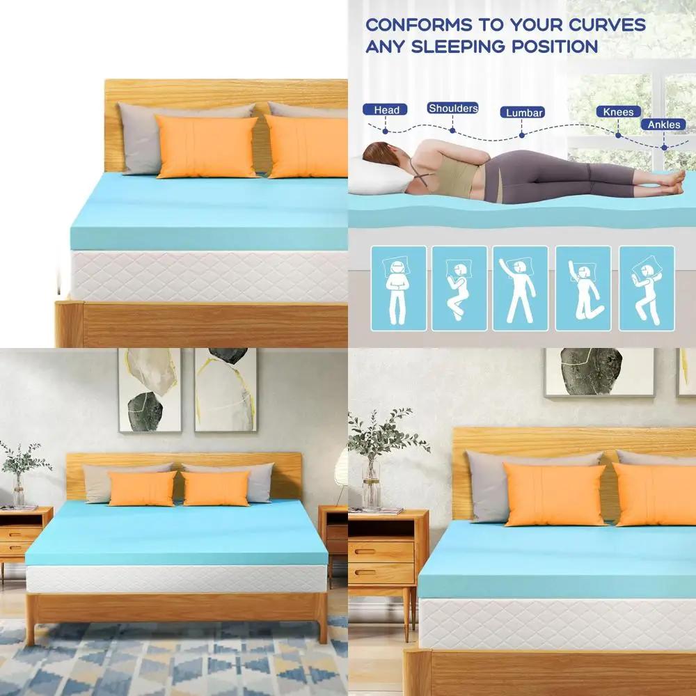 

3 Inch Cooling Gel Memory Foam Mattress Topper for Twin XL, CertiPUR-US Certified, Pressure Relief & Back Pain Support, Breathab