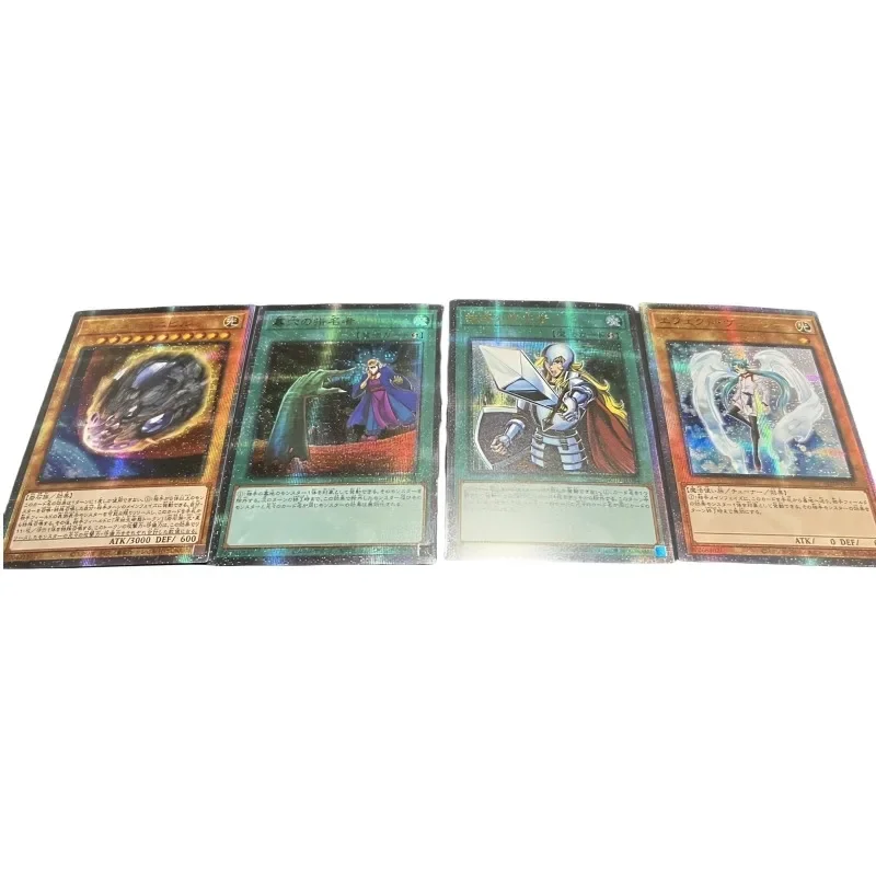 4pcs/set YuGiOh Called by the Grave Crossout Designator self made Refraction flash card Anime Classics Game Collection Cards Toy