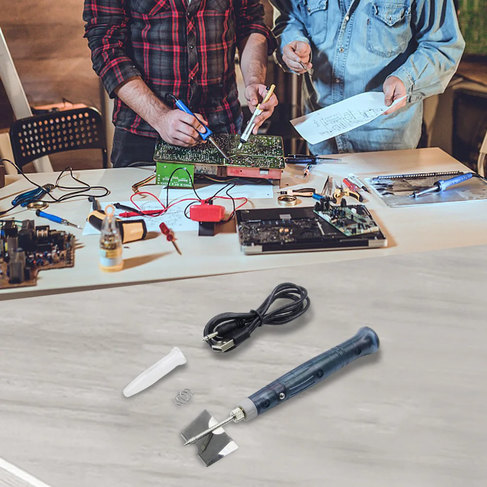 5V USB Soldering Iron Electric Heating Tools Rework With Indicator Light Handle Soldering Iron Tool Pen Portable