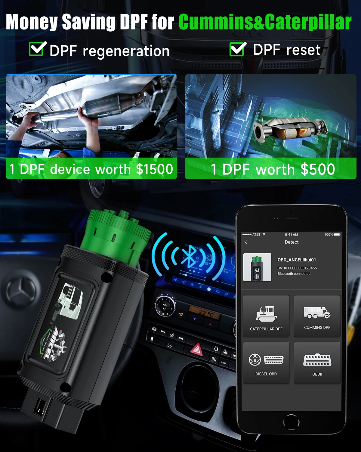 ANCEL HD100 Heavy Duty Truck S - огляд і ціна Obd2 Scanner Heavy Duty Truck