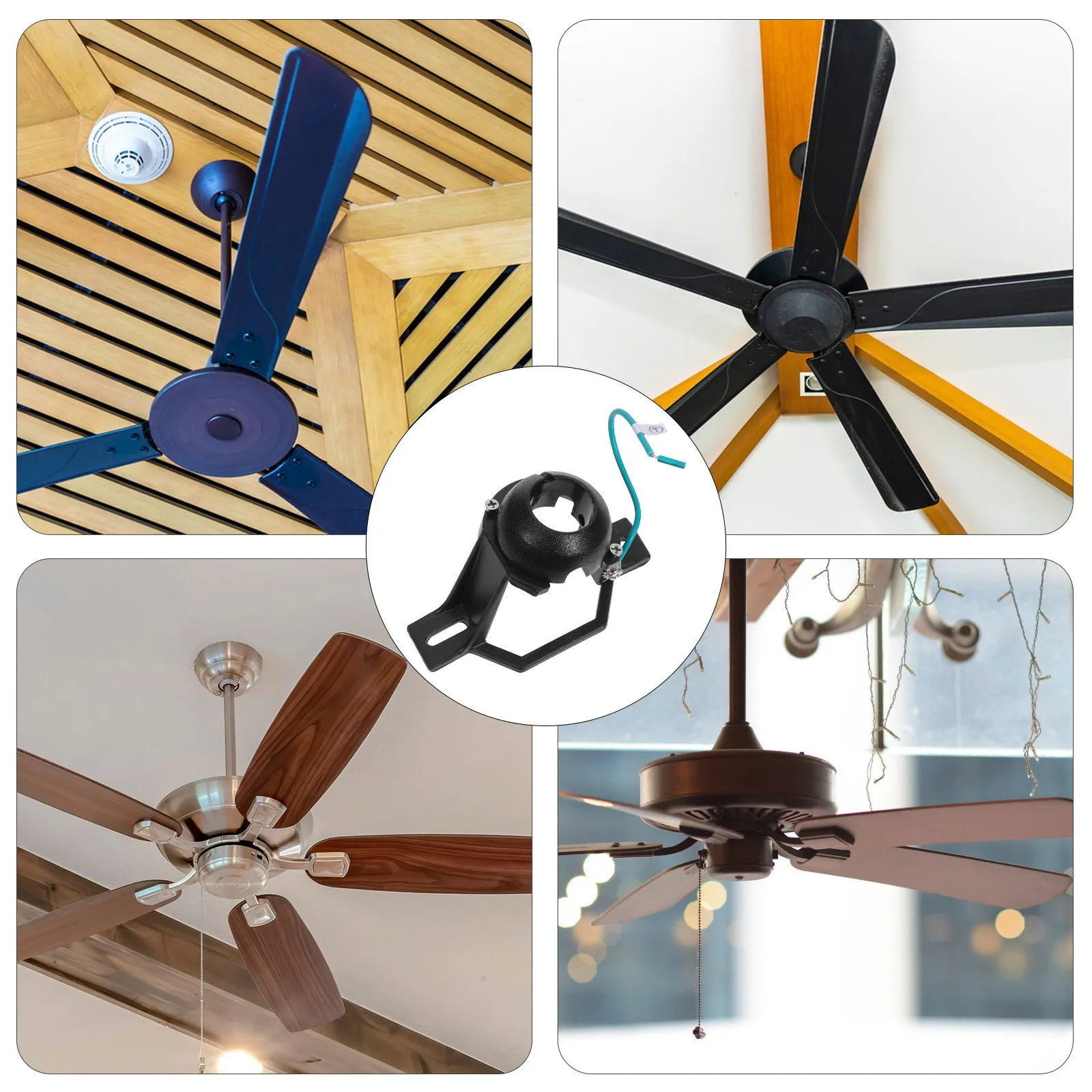 

1Set Sloped Ceiling Fan Mounting Bracket Iron Cathedral Canopy Bracket Ball Joint Design Fan Hanging Kit Installation Hardware