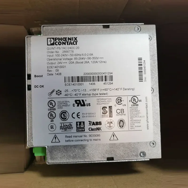 Phoenix Power Supply QUINT-PS1AC/24DC 2866750 2866763 2866789 2866776