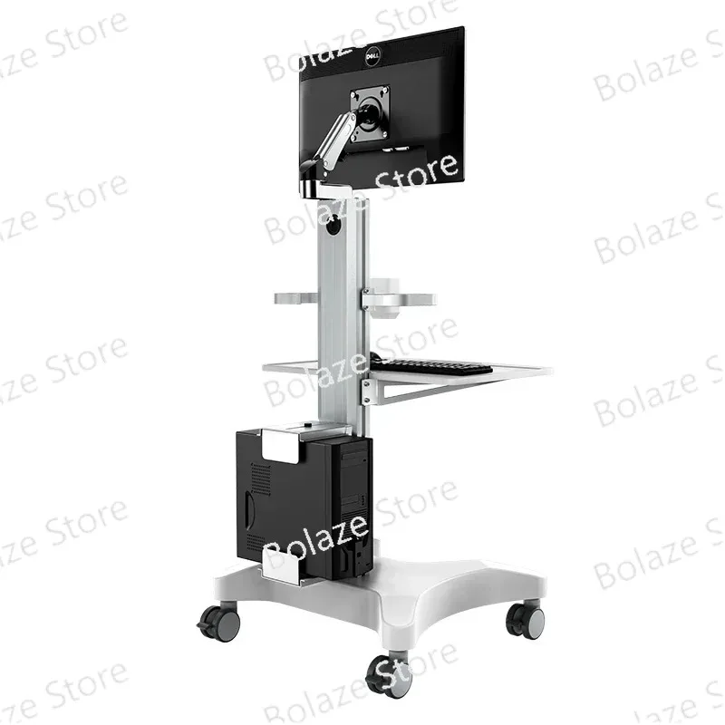 Dental clinics hospitals use height-adjustable touch-screen computer carts