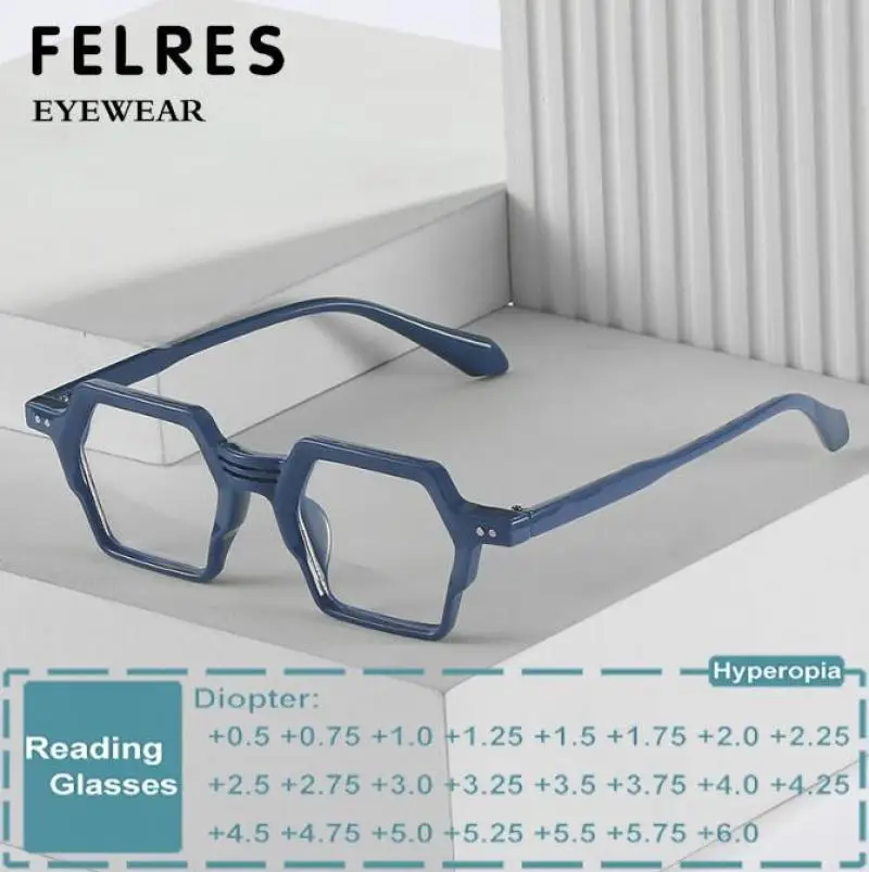 

New Punk Irregular Square Glasses Frame Women Men Anti Blue Light Fashion Reading Glasses Classic Personality Presbyopic Glasses