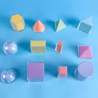 Bloques geométricos de formas 3D, sólidos geométricos 3D para enseñar juguetes de aprendizaje Montessori para útiles escolares, hogar, niños y niñas