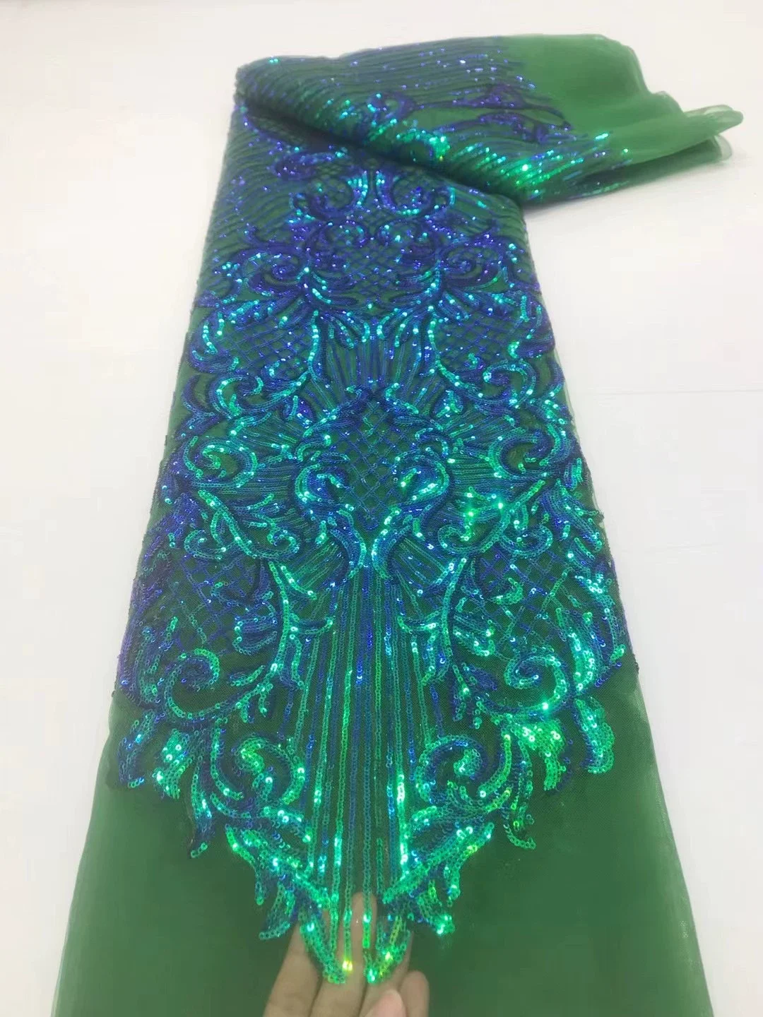 5yard Sequin checkered embroidery tela,soft lace Fabric,Wedding gown and evening gown fabric for sewing