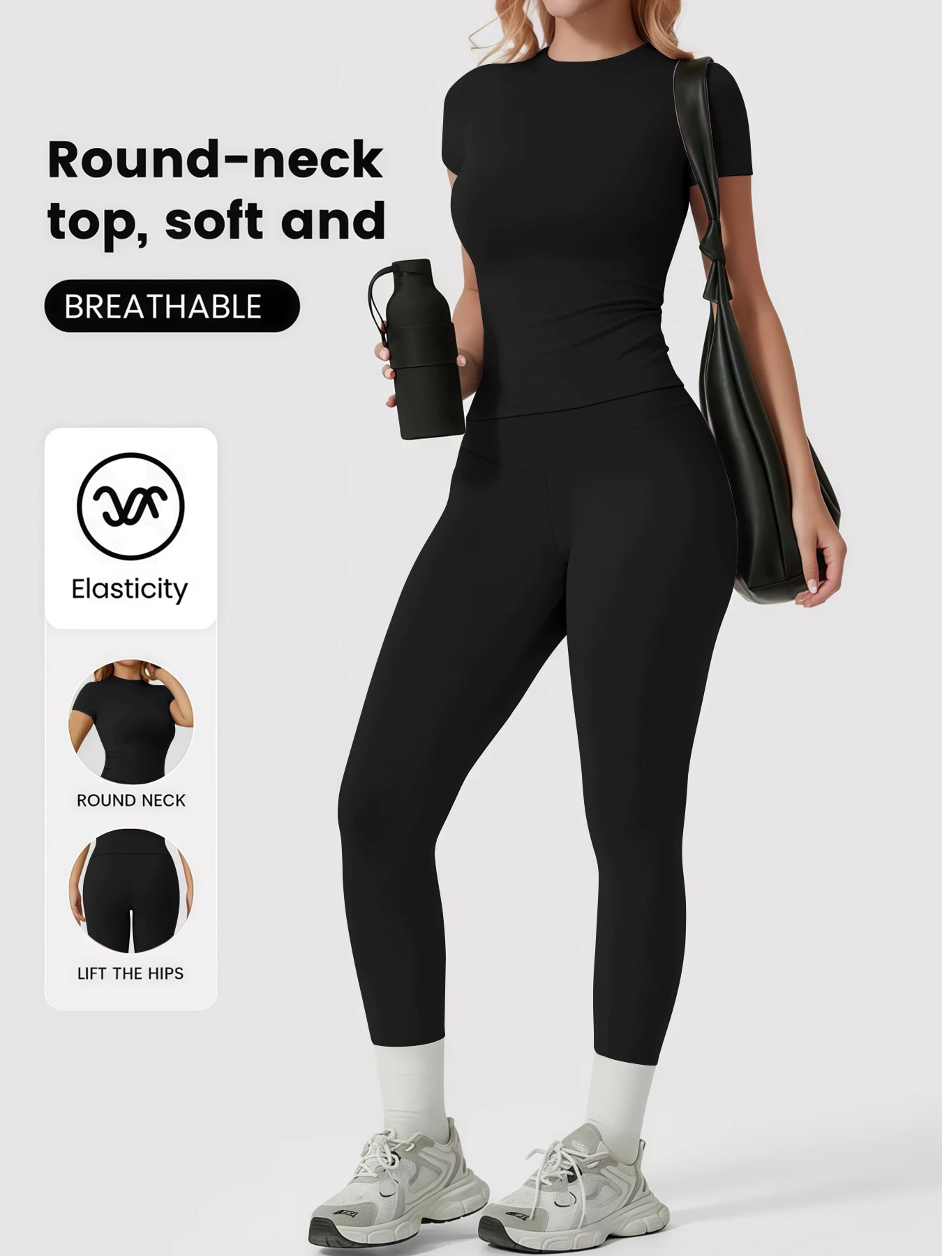 Women's Yoga Set, High-Quality Body-Fitting Quick-Dry Fitness Wear, Sport Yoga Two-Piece Set