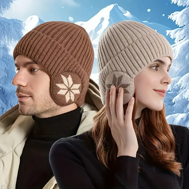 

Winter Outdoor Knitted Hat,Unisex Thick Velvet Outdoor for Cold Weather Soft Ear Protection,Warm Insulation,Essential Accessory