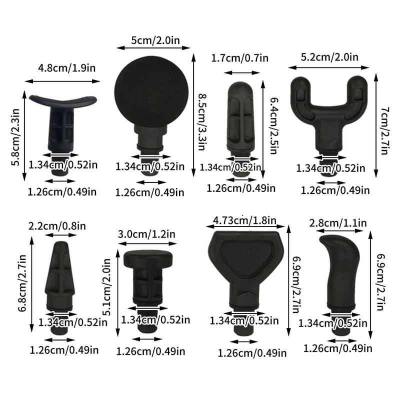 8 個の交換ヘッドマッサージガン筋肉刺激装置ボディリラクゼーション整形運動筋膜ガンマッサージヘッド