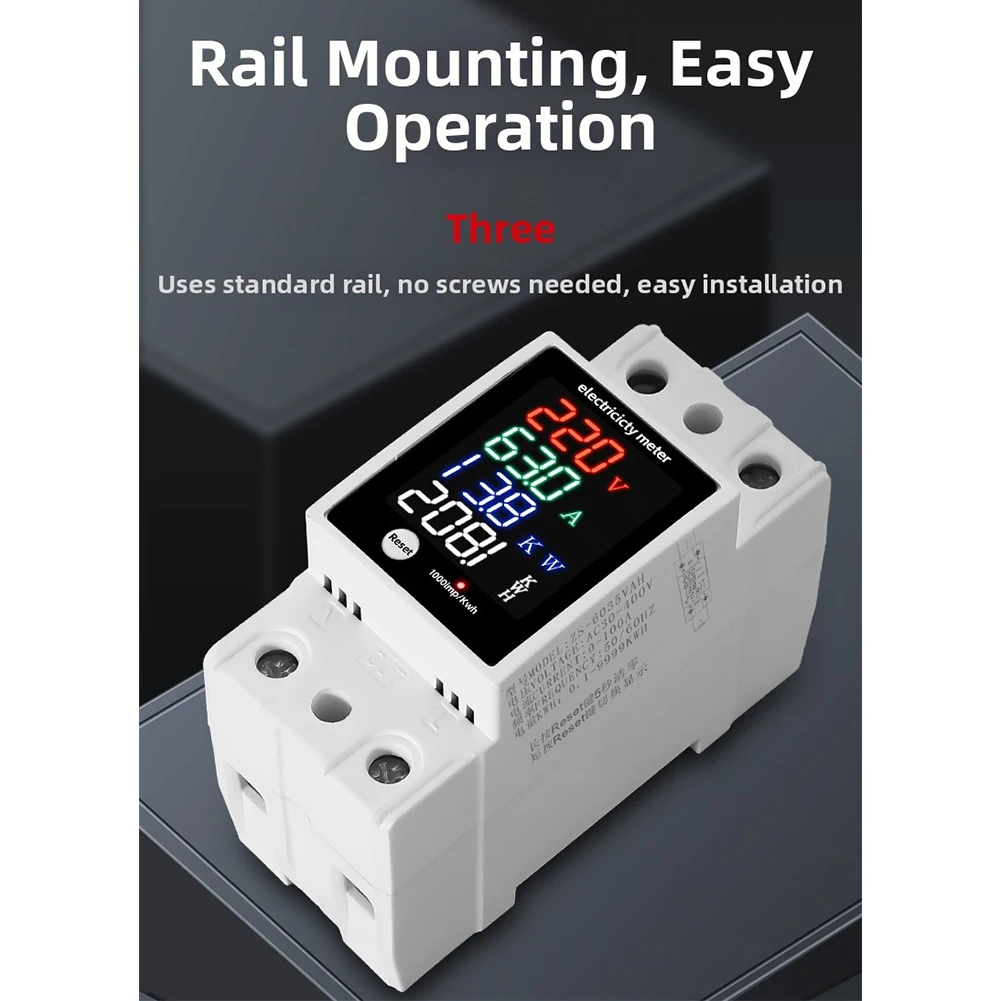 Multi Functional Digital Display Voltage Current Power Factor Electricity Meter ZS-6035VAKW For Accurate Voltage Current Power