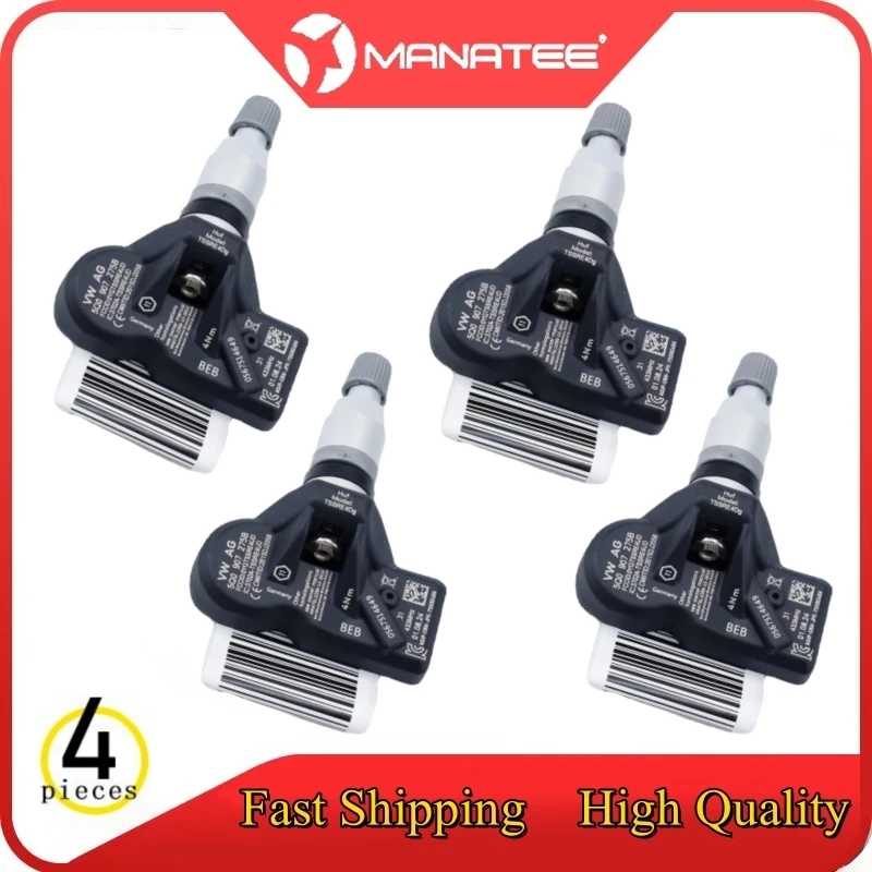 4PCS Tire Pressure Sensor 433MHZ tpms For Audi A4 A5 A6 A8 Q7 Q9 RS Bentley Ferrari Porsche 911 VW California Tiguan 5Q0907275B