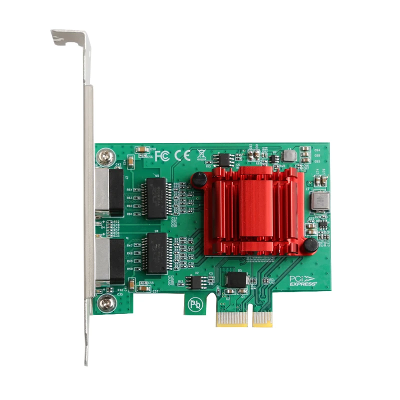 Adaptador de porta dupla PCIe Gigabit NIC 10/100/1000M Placa de rede PCIe1X 1G Intel/82571 Adaptador de servidor
