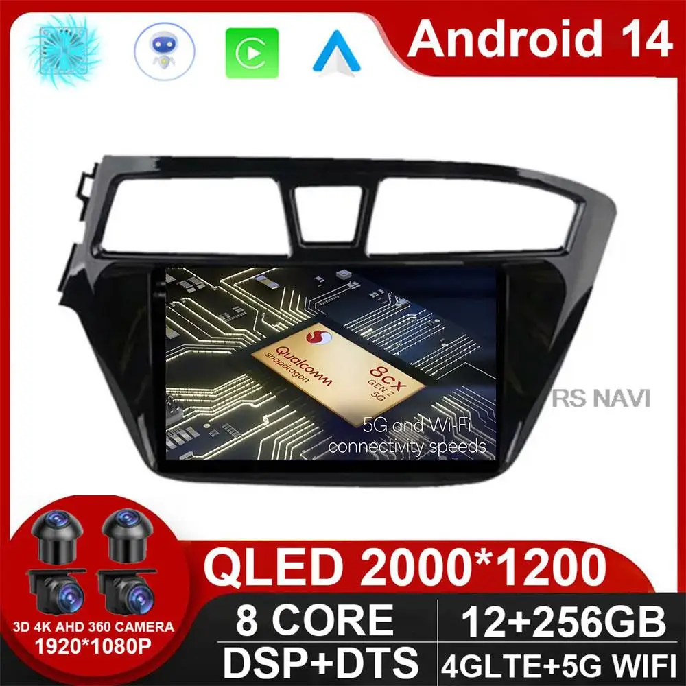 

Android 14 Car Radio For Hyundai I20 LHD 2015 2016 2017 2018 Stereo GPS Carplay Auto Multimedia Player Navigation NO 2Din DVD