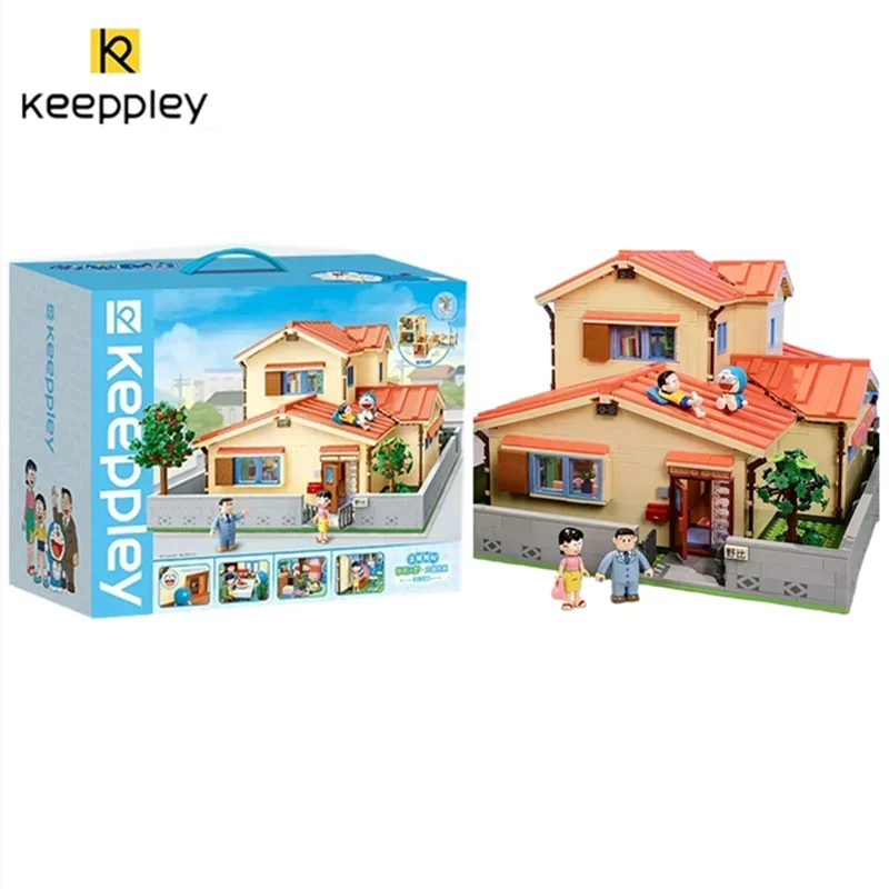 

Keeppley Doraemon Nobi Nobita's Home Building Block Splicing Model Fashionable Toys Tabletop Decorations Birthday Gifts