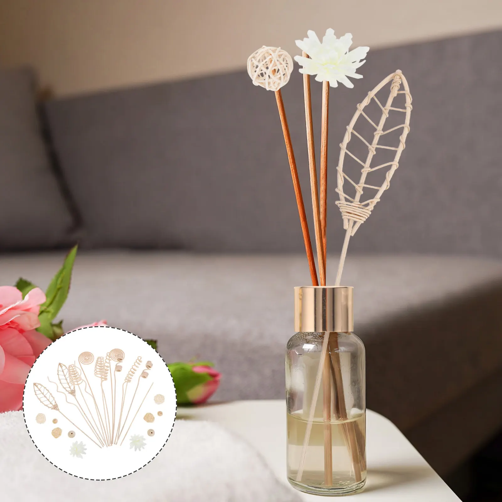 32 Pcs Aromatherapy Rattan Set Air Freshener Diffuser Oil Sticks Home Reed Essential Reeds Decorative Fragrance