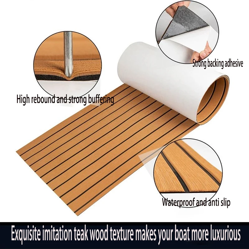 4 Colors To Choose From 2400x450x6mm EVA Foam Boat Flooring Faux Teak Decking Sheet Pad For Boat Marine Yacht RV Deck Sheet Mat