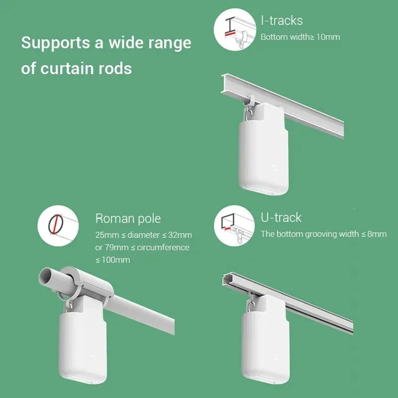 NEW MIJIA Curtain Companion Curtain Motor 6400mAh Up to 6 Months Mi Home APP Bluetooth Mesh Gateway Required Max 12kg Type-C CN