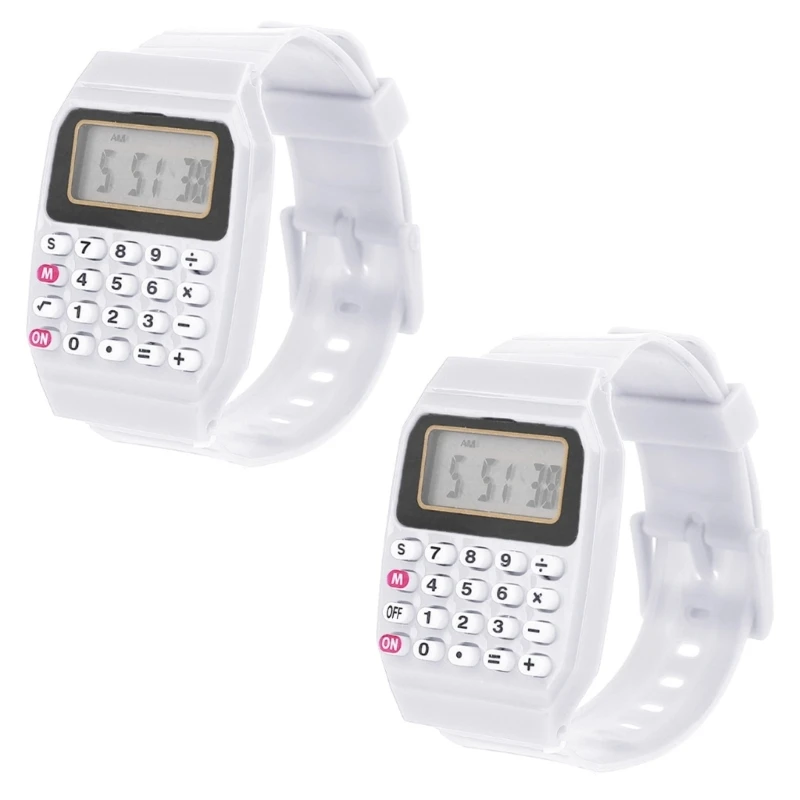 Reloj pulsera con calculadora electrónica multiusos para niños con fecha silicona para niños Fad