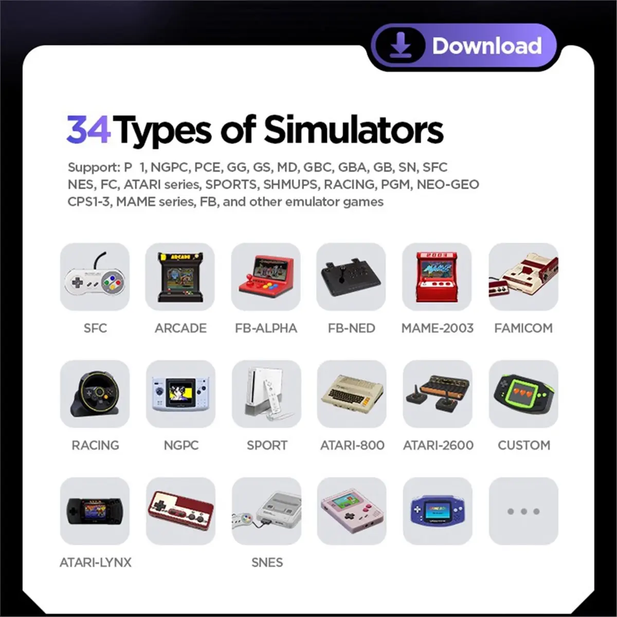 

НОВАЯ портативная игровая консоль H5 в стиле ретро, 128 ГБ, 5-дюймовый экран, двойной джойстик RGB, портативная игровая консоль с поддержкой 34 эмулятора A