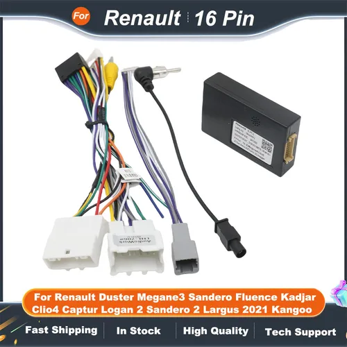 CANBUS de arnés de cableado de 16 pines para Renault Duster Megane3 Sandero Fluence Kadjar Clio4 Captur Logan 2 Sandero 2 Largus 2021 Kangoo