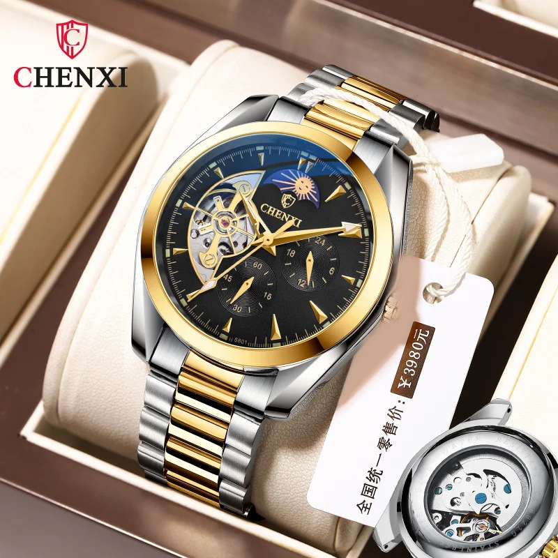 Free Shipping OUTLETSMen's Waterproof Hot-Selling Full-Automatic Hollow Men's Mechanical Watch