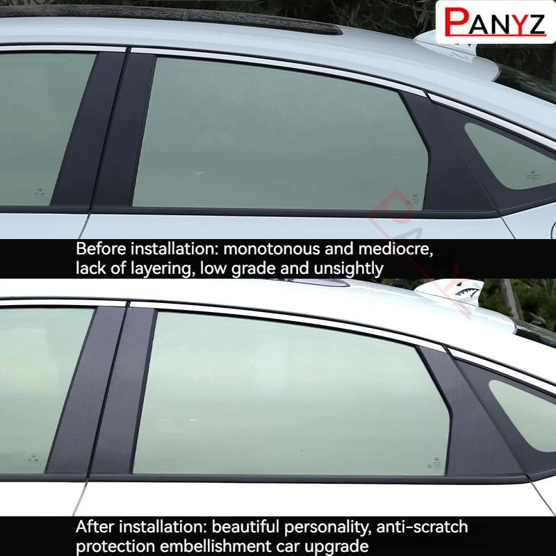 6Pcs Car Window Pillar Posts Door Trim Sticker for HYUNDAI GENESIS G80 Sedan 2015 2016 2017 2018 2019 2020 2021 2022