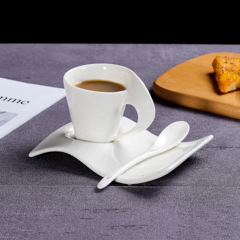 Espresso Cup Small White Ceramic Mug Coffee Cup and Saucer Milk Tea Cups Water Cups Coffee Mugs Tea Mug Milk Mugs Home Drinkware