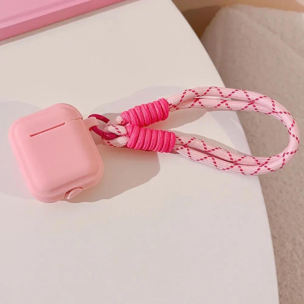 Capa de silicone macio cor doce coreano para airpods pro 2 3 1 4 menina fone de ouvido capa protetora com cordão anti-perdido acessórios