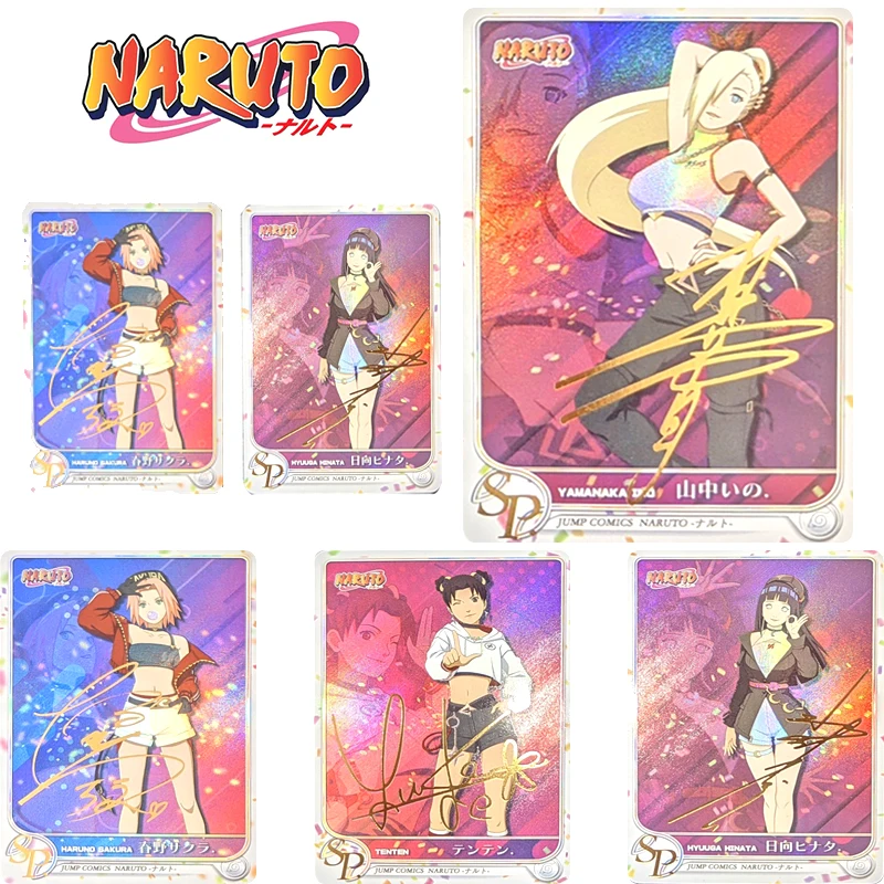 4 Stks/set Naruto Haruno Sakura Tenten Diy Zelfgemaakte Bronzing Flash Kaart Kerst Verjaardagscadeau Spel Speelgoed Verzamelkaart