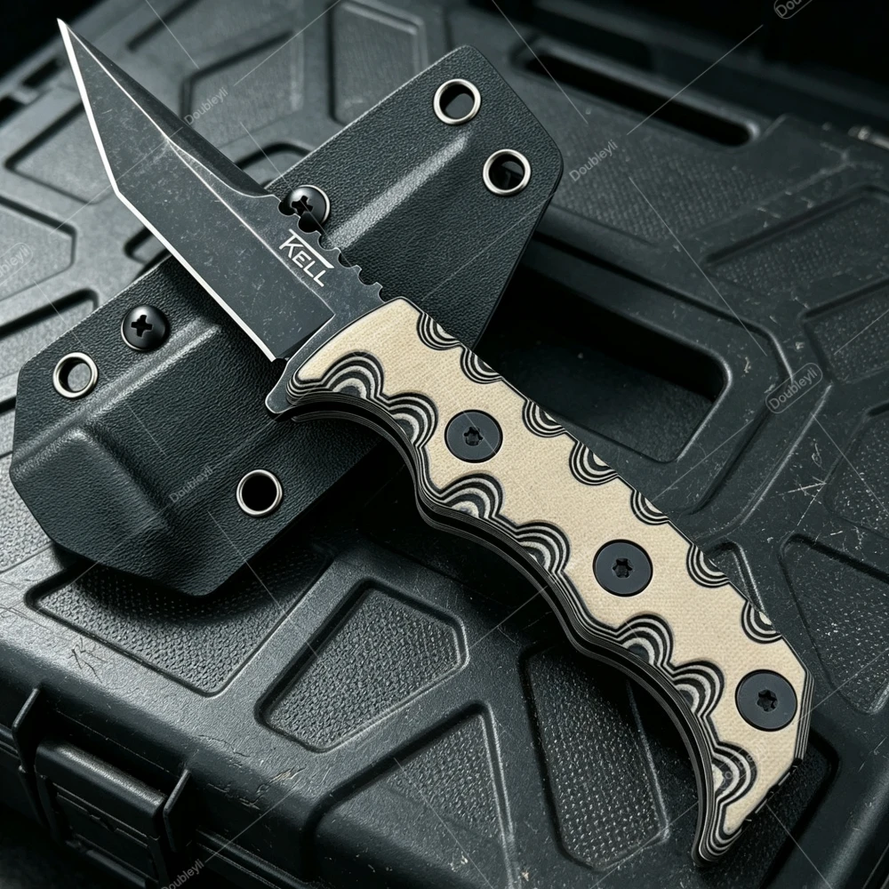With K Sheath High-quality Meat Cleaver Fruit Knife Vegetable Knife Multi-purpose Camping Picnic Tools TKELL 007 Straight Knife