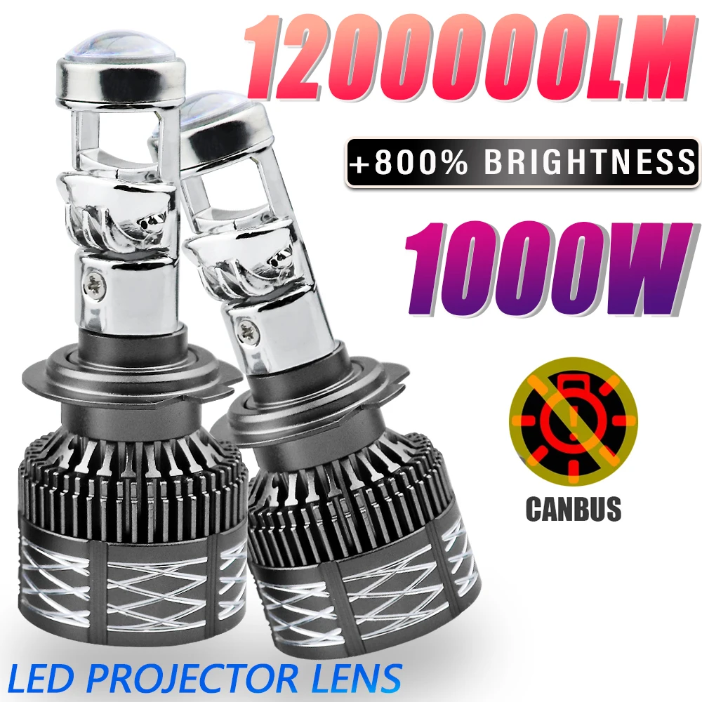 

H7 H4 Светодиодные линзы проектора дальнего/ближнего света Автомобильные фары CANBUS H8 H9 H11 9005 9006 HB3 HB4 Turbo Автоматический прожектор Противотуманная фара