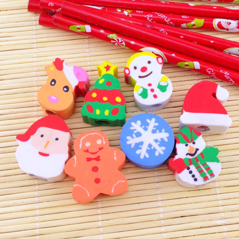 12 Pcs Bulk Student Pencil for Kids Christmas Stationary Bamboo Stationery Pencils Cartoon