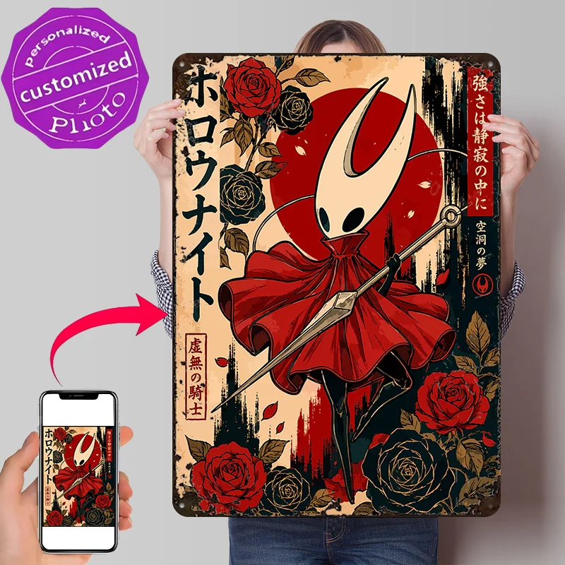 Hornet Japanese Personalized 3D Textured Metal Poster Wall Art Vintage Tin Signs for Setup Decorations Office Decor Room Retro