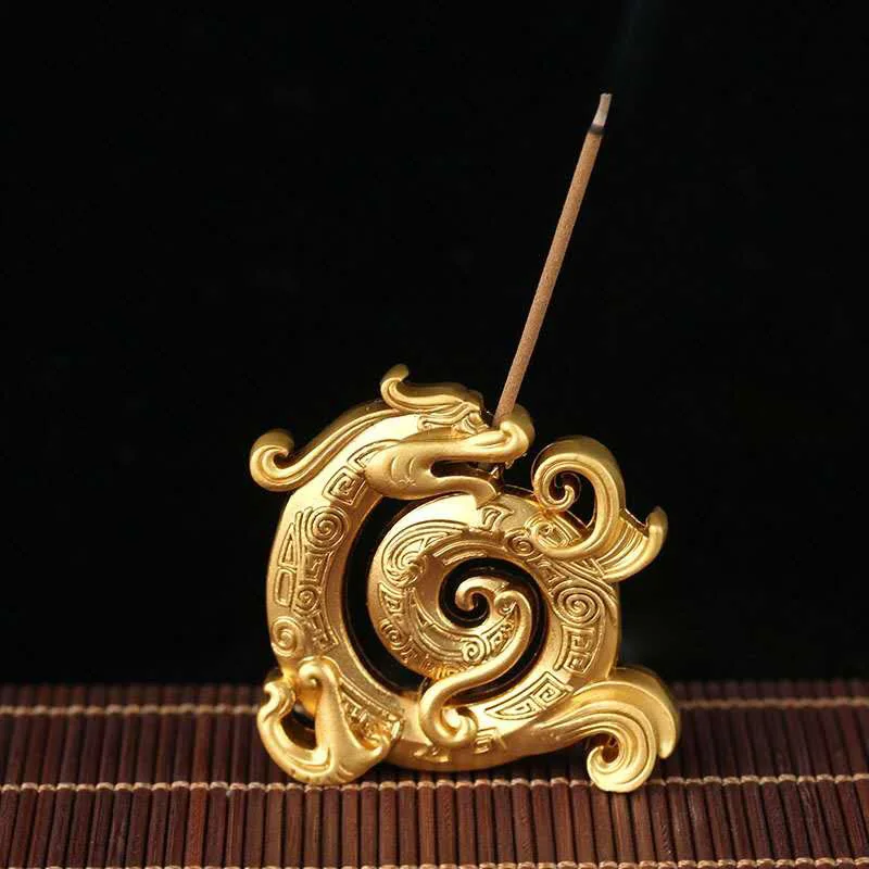 Mini Retro Incense  Stick Holder Dragon Line Incense Burner Sandalwood Home Yoga Decoration Household Crafts Accessories