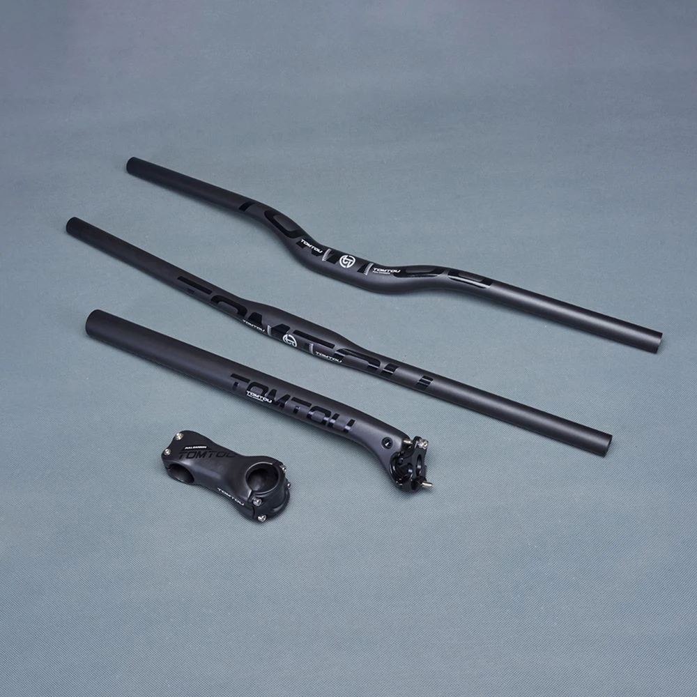 

TOMTOU Black Matte Carbon Handlebar Sets MTB Bicycle Rise/Flat Handlebar Seatpost Stem For Mountain Bike Handle bar Parts