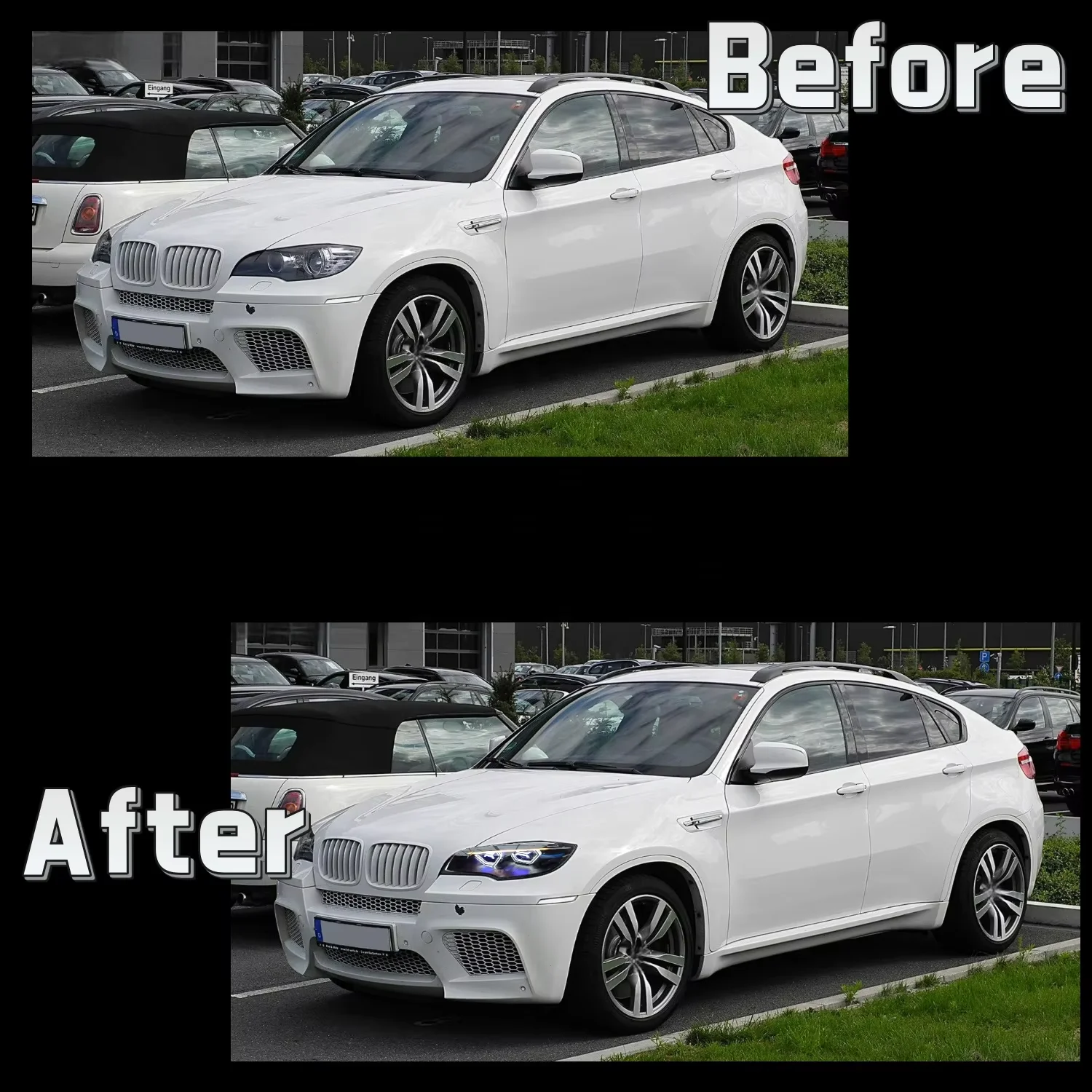 HETOP E71 Headlights 2009-2013 X5 X6 OSS Design RGB Style LED DRL LED Ikon Style Front Lamp Modified Head Lamp For BMW