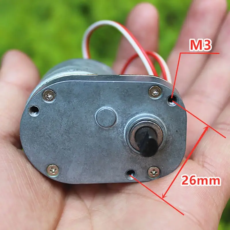 7-Shaped DC Gear Motor Full Metal Gearbox Speed Reduction Motor with Metal Shell, DC 5V-12V Micro Motor, Shaft Diameter 6mm