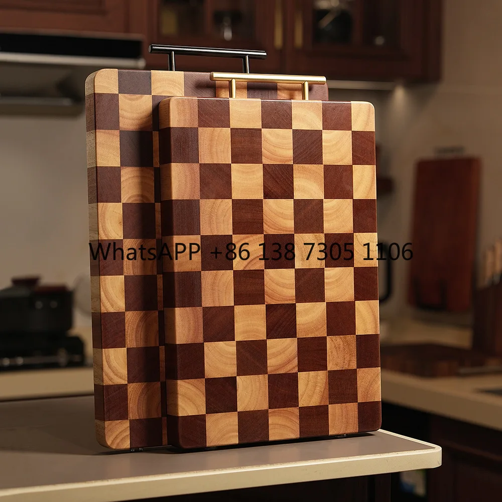 

Высококачественная разделочная доска из цельного дерева с шахматным узором для домашнего использования