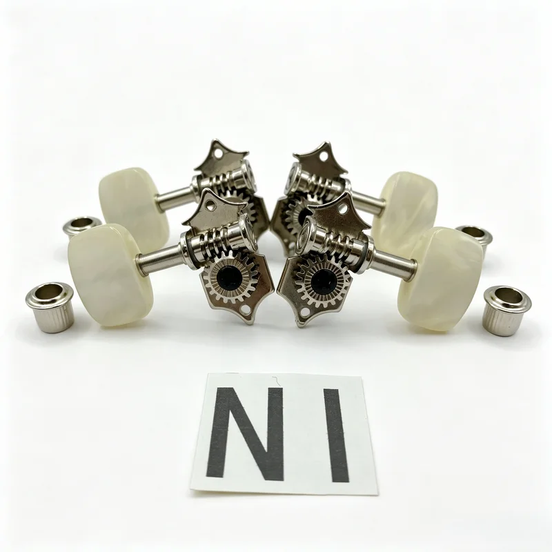 HCT500 Bass Guitar Tuning Machine Heads 4 or 6 Pcs Nickel Tuners Replacement Parts Compatible with HCT500 Bass Guitar String Key